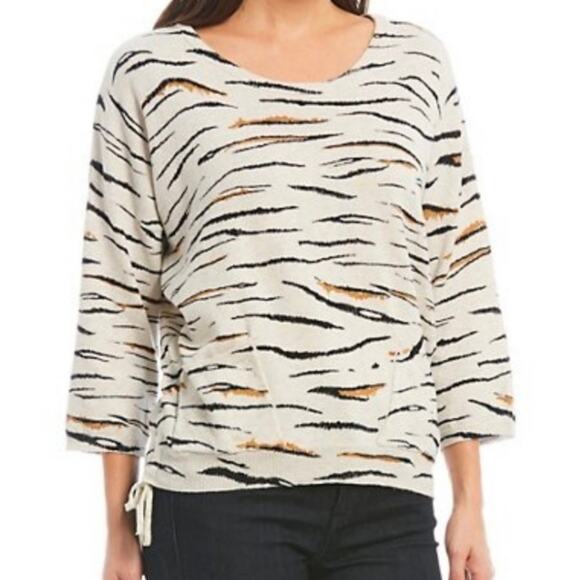 Democracy Zebra Stripe Sweater S NWT - Picture 1 of 9